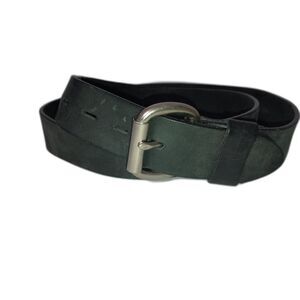 Cabela's: Jeans Black Leather Belt with Silver Buckle-Men Size 42 (Made in USA)